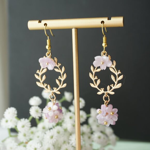 Brand new Handmade hydrangea earrings - Picture 3 of 4